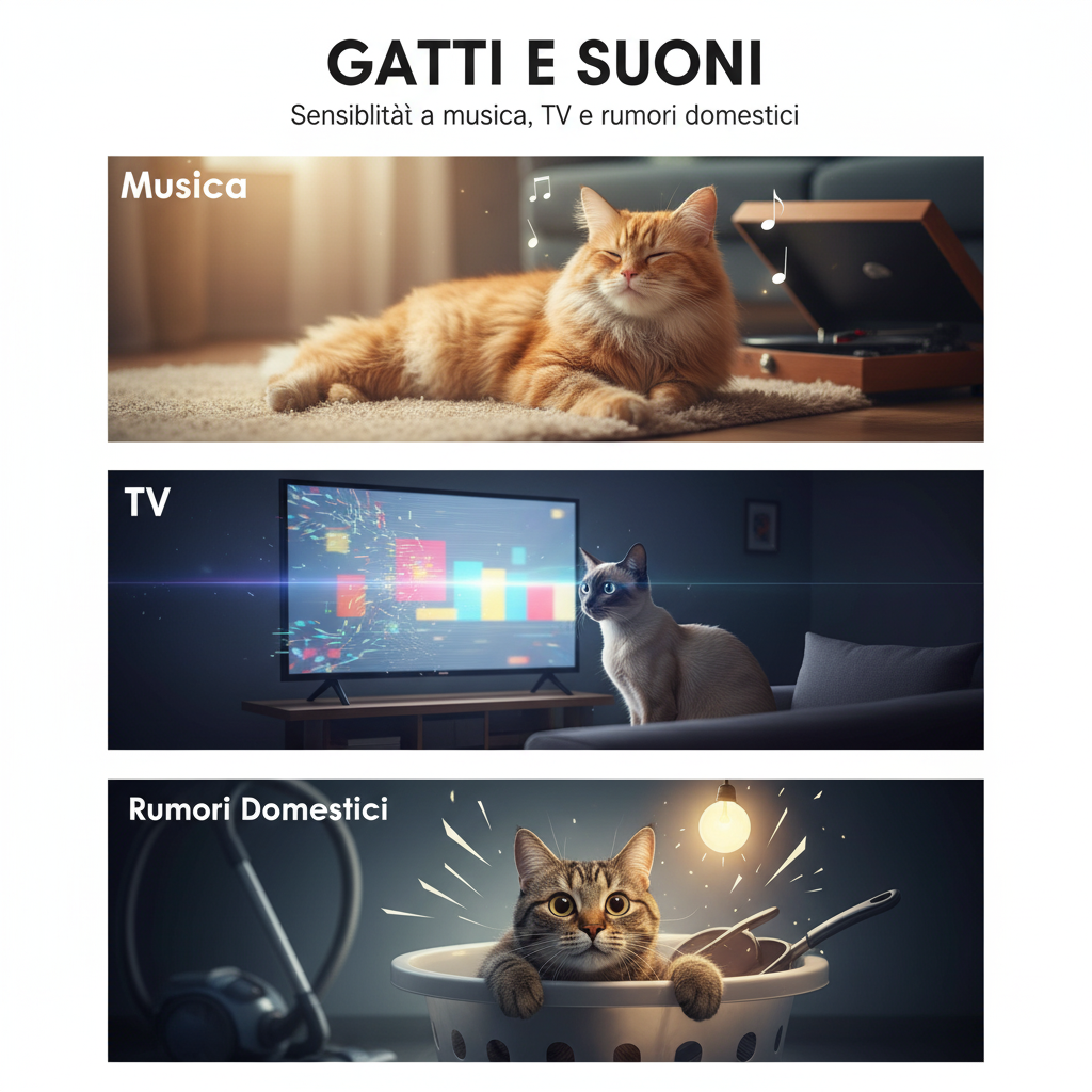 Gatti e suoni: sensibilità a musica, TV e rumori domestici