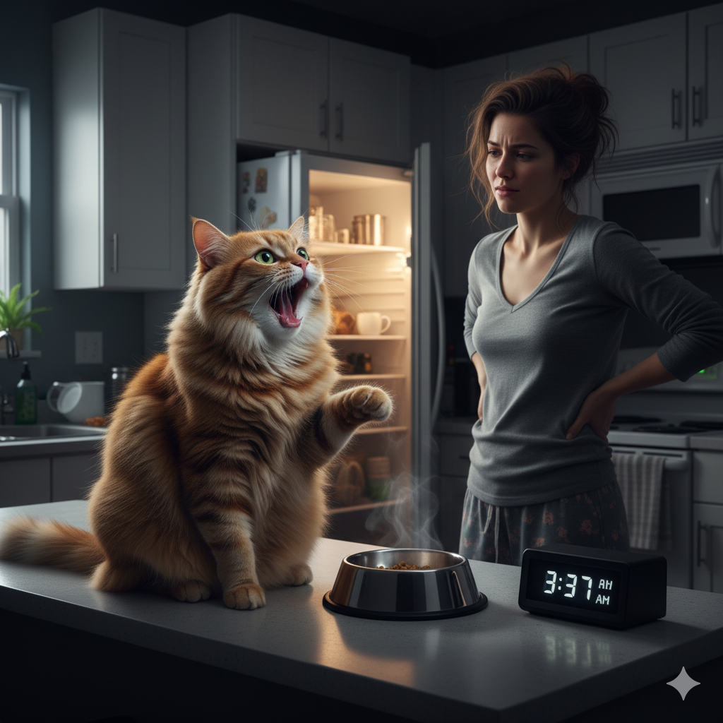 Quando il tuo gatto ti miagola pretenzioso