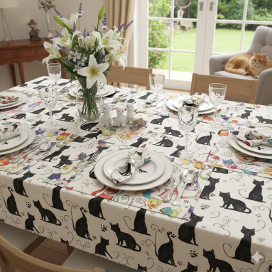 Tovaglie, Tovagliette e Tovaglioli a Tema Gatto: Eleganza Felina per la Tua Tavola