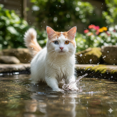 Approfondimento su razze particolari, ad esempio il Turco Van, noto per il suo rapporto con l’acqua